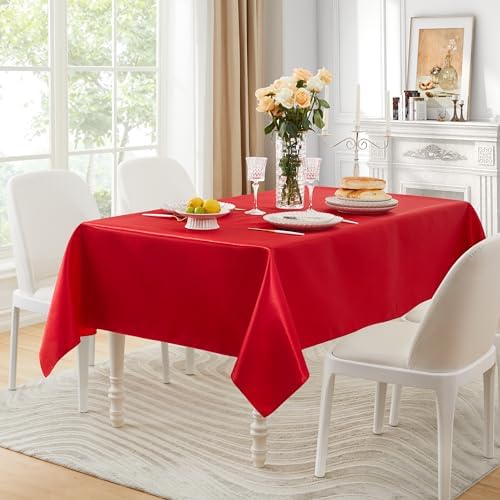 6 Pack Satin Table Cover Rectangle, Red, 60 x 102 Inches - Image 5