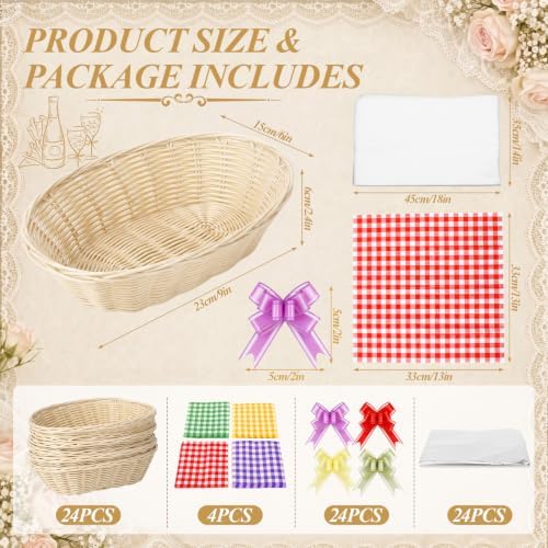 Novabright 24 Sets Baskets for Gifts Empty with Cellophane Wrap, Beige - Image 2