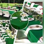 Hunter Green 6 Pack Polyester Table Cloth 60 x 102 Inch, Rectangle Tablecloths for 6 Foot Tables Washable Table Cloth for Party Wedding - Image 5