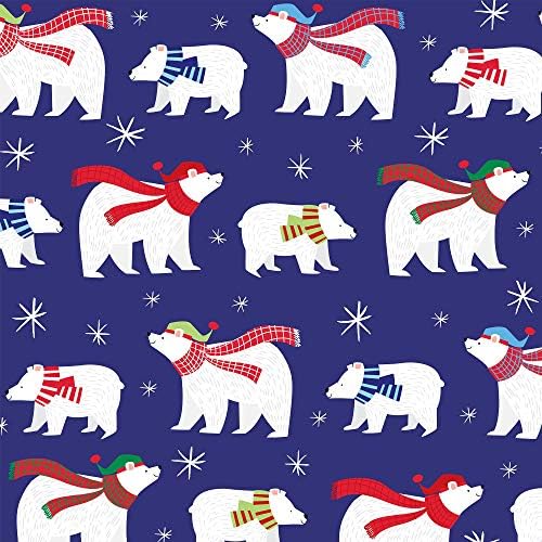 Jillson Roberts Christmas Wrapping Paper Roll Bundle with Cut Lines on Reverse (25 sq ft per roll, 100 Total Sq Ft) Polar Bear, Nutcracker Ballet, Gnome for Christmas, Snowman Party, 4 Pack - Image 3