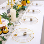 DaYammi 210PCS Clear Gold Plastic Dinnerware Set for 30 Guests - Image 6
