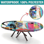 Colorful Abstract Portrait Print Tablecloth Oval Stain Resistant Oilproof Elastic for Event Wedding Banquet & Parties Fits for 54" x 76" Oval Table - Image 2