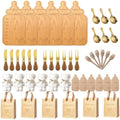 Baby Bottle Shaped Acacia Wood Cheese Board Gift Set - Premium Baby Shower Prizes for Game Winners, Gender Reveal & Bridal Shower Party Favors for Guests Acacia Wood 6 Sets by Unknown