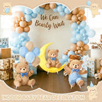 3Pcs Blue Bear Baby Shower Decorations, Large Moon Bear Cardboard Cutout Standup with Yard Stakes & Stands for Boy Bear Birthday Indoor Outdoor Photo Booth Props Cartoon Party Supplies - Image 6