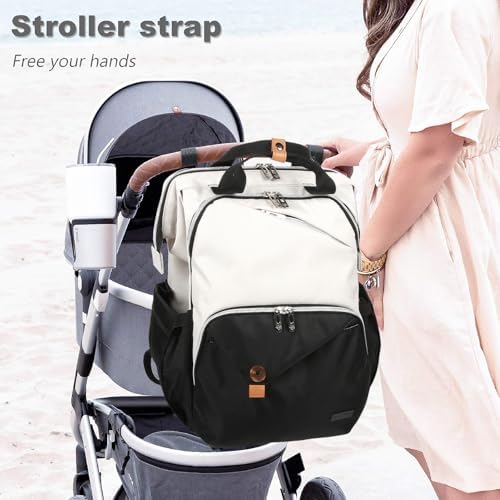 Hap Tim Baby Diaper Bag for Boys Girls, Large Backpack Diaper Bags with Double Compartments, Baby Registry Search Shower Gifts Stuff Newborn Must Haves（7340-BH） - Image 3