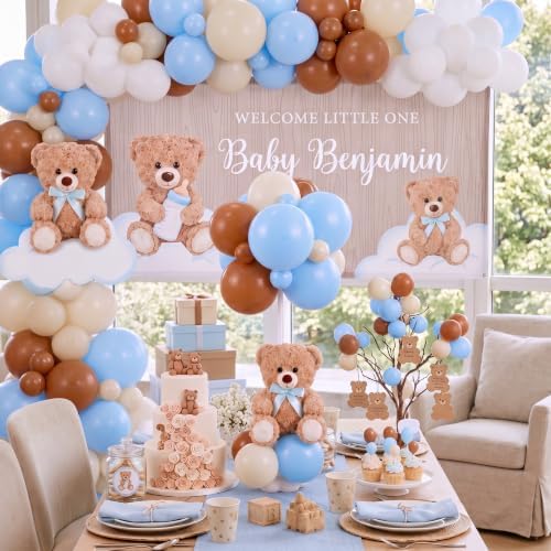 6 Sets Bear Baby Shower Decorations, Centerpieces,Blue - Image 5