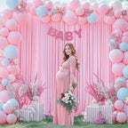 10x10ft Pink Backdrop Curtain for Wedding Parties Wrinkle Free Fabric Light Pink Drapes Backdrop Decoration for Baby Shower Birthday Photography Decoration 2 Panels, 5ft x 10ft - Image 3