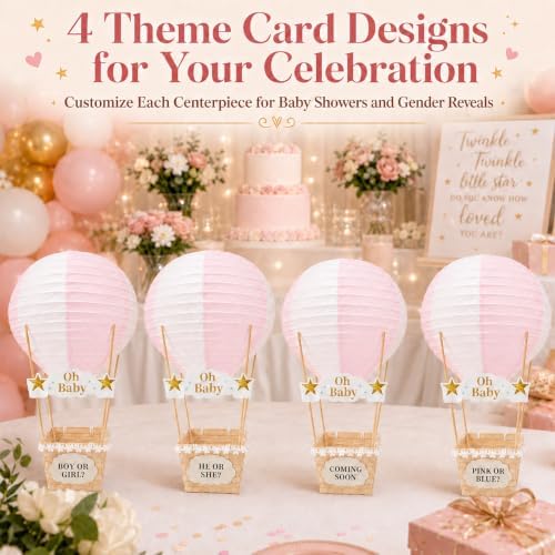 Light Pink Hot Air Balloon Decorations for Baby Shower Table Centerpieces - Image 5