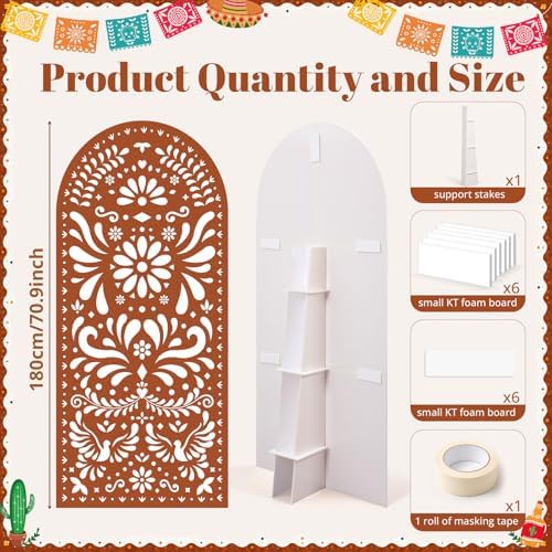 Gerrii 6 ft Cielito Lindo Arch Backdrop, All-in-one Stand up, Brown - Image 2