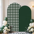 Tegeme 2 Set Gingham Arch Backdrop Cover 7.2ft 6.6ft Arch Cover, Dark Green by Tegeme