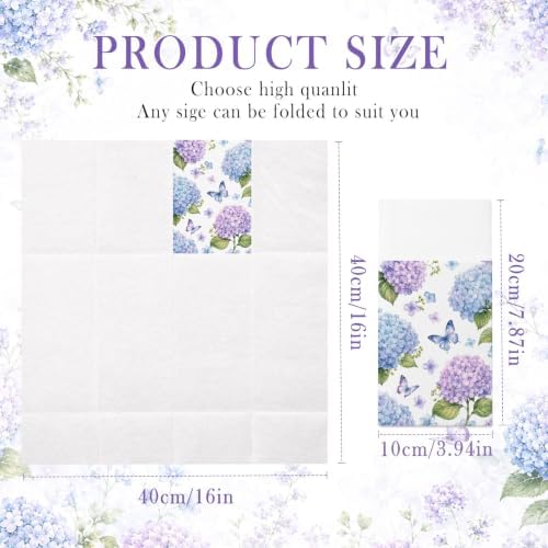 Hydrangea Linen Feel Pocket Napkins for Wedding Bridal Shower Supplies - Image 5