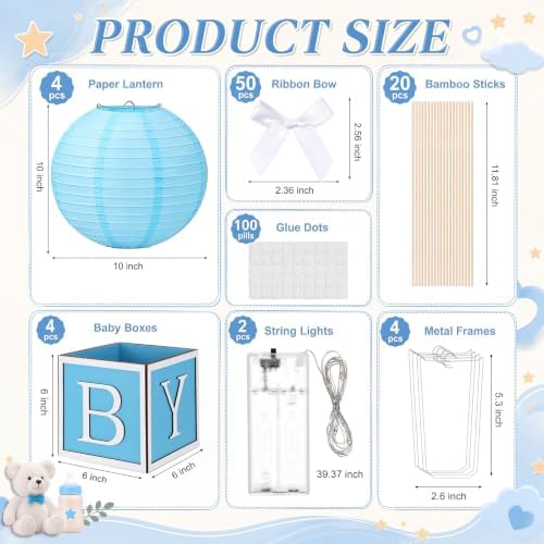Amyhill 4 Sets Baby Shower Hot Air Balloon Tables Centerpieces with Lights - Image 2