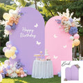 Purple Pink Arch Backdrop Cover Set of 2 Party Wedding Arch Covers Stretchy Backdrop 7.2FT 6FT Decorations Baby Shower Bridal Shower Photo Birthday Arch Stand Cover Spandex by LittleFunny
