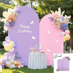 Purple Pink Arch Backdrop Cover Set of 2 Party Wedding Arch Covers Stretchy Backdrop 7.2FT 6FT Decorations Baby Shower Bridal Shower Photo Birthday Arch Stand Cover Spandex by LittleFunny