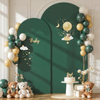 Hunter Green Arch Cover Set of 2-7.2FT, 6FT Christmas Arch Backdrop Cover Spandex Fitted Wedding Arch Stand Covers for Birthday Party Baby Shower Wedding Reception Banquet Photo Background - Image 3