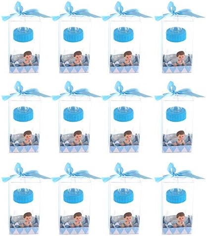 Keepsake Figurine 12 pcs Baby Boy on Blue Baby Bottle | Awesome Decorations or Party Favors | for Pregnancy Announcements, Gender Reveals, Birthday and Special Celebrations - Image 3
