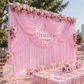20ft x 15ft Pink Backdrop Curtains, Wrinkle Free Drapes Back Drop Cloth by CO-AVE
