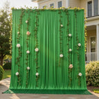 20ftx10ft Wrinkle Free Green Backdrop Curtains for Parties, Silky Polyester Photo Backdrop Drapes 4 Panels 5x10ft Back Drop Cloth for Wedding Birthday Baby Shower Photography Background - Image 5
