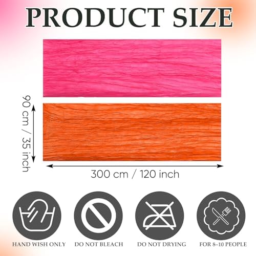 6 Pcs Hot Pink and Orange Cheesecloth Table Runners 118" - Image 2