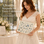 Wedding Guest Book, Embroidered Linen Guest Book Keepsake - Image 5