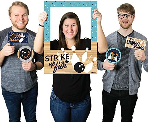 Big Dot of Happiness Strike Up The Fun - Bowling - Birthday Party or Baby Shower Selfie Photo Booth Picture Frame and Props - Printed on Sturdy Material - Image 2