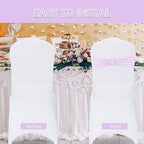Pack of 30 Spandex Chair Sashes Bows Stretch Chair Cover Band with Buckle Slider Universal Elastic Chair Ties for Wedding Banquet Party Event Decoration (Lavender) - Image 4