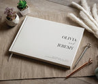 Personalized Guest Book - 11.5" x 8.5" Premium Custom Guest Signing Book with Bookmark and Blank Pages for Wedding Reception Table Decoration Engagement Birthday Party Event, Eggshell - Image 6