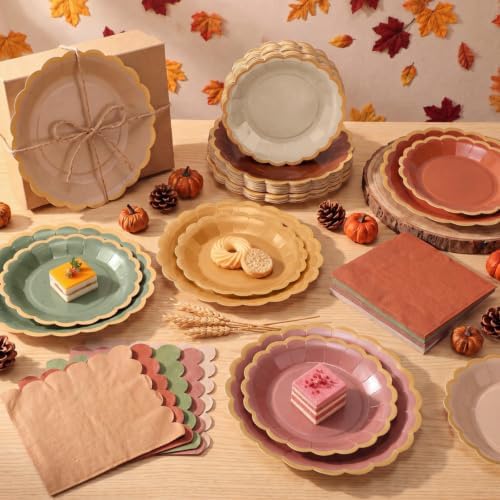 Zhehao 150 Pcs Fall Paper Plates Napkins Serves 50 - Image 2