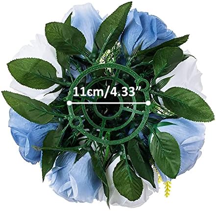 10Pcs Artificial Rose Balls for Centerpieces (Blue & White) - Image 3