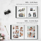 Spbapr Large Photo Album Self Adhesive Magnetic Scrapbook,DIY Scrapbook Album for 4x6 5x7 8x10 Picture,60 Pages Linen Cover Memory Book for Wedding Family Baby Pets, with Metallic Pen and Scraping - Image 2