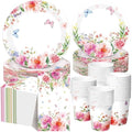Funnymoom 250 Pcs Floral Wildflower Paper Plates Cups and Napkins Serves 50 by Funnymoom