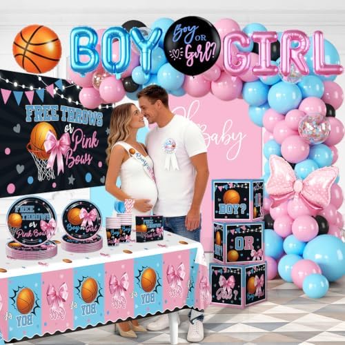 Cocomigo 303 PCS Free Throws or Pink Bows Gender Reveal Decorations - Image 6