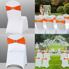 Orange Chair Sashes 50 Pack Spandex Orange Sashes for Chairs Covers Universal Stretch Chair Sashes Band with Heart Buckle Slider for Wedding Banquet Party Decorations - Image 5