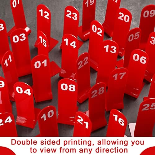 Tuanse 1-30 Table Order Numbers,Restaurant Double Sided Acrylic Sign, Red - Image 3