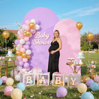 Mermaid Arch Backdrop Cover Sets of 2-7.2ft 6ft Two Tone Pink&Purple Arch Covers-Wrinkle Free Stretchy Spandex Fitted Chiara Pastel Arch Stand Cover for Birthday Unicorn Party Baby Shower Decor - Image 6