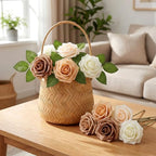 100 Pcs Artificial Rose Flowers, Nude Color - Image 4