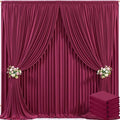 20ft x 10ft Burgundy Backdrop Curtain for Parties Wedding Maroon Wrinkle Free Backdrop Drapes Panels for Birthday Party Bridal Shower Photo Photography Polyester Fabric Background Decoration by Suppromo