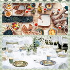 Mimorou 169 Pcs Dusty Blue and Sage Green Plates and Napkin Party Supplies - Image 6