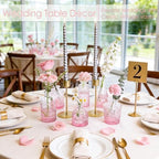 TBWIND Pink Glass Bud Vases Set of 12, Vintage Mini Vases - Image 5