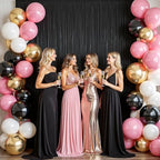 40ftx10ft Shimmer Black Sequin Backdrop Curtain for Parties, Thick Wrinkle Free Glitter Backdrop Drapes Photo Back Drop Curtains for Birthday Wedding Halloween Photography Background-8 Panels 5x10ft - Image 4