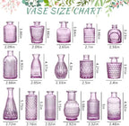 SUPMIND 16 Small Purple Glass Bud Vase, Flower Vase for Table Centerpieces - Image 2