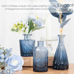 TBWIND 12Pcs Blue Glass Bud Vases Set, Small Vases for Flowers - Image 5