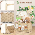 Wisreach Wooden Baby Shower Crate Closet, Foldable Handwoven Storage Basket for Baby Shower Gifts, Welcome Gift Basket for Newborn Boys Girls, Pregnancy Gifts for New Parents - Image 3