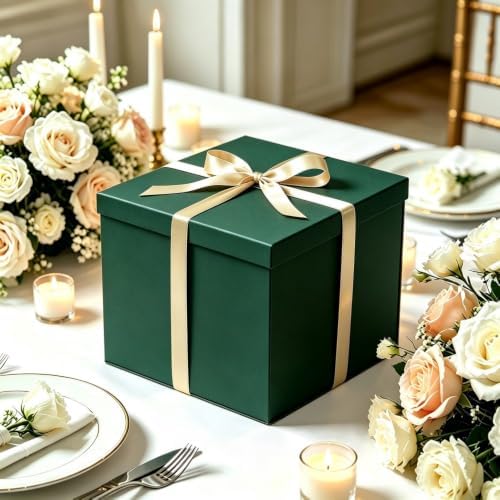UoeRing 3 Pcs Large Gift Box Green 12x12x11 Inch with Lid - Image 4