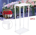10-pack Flower Stand, Acrylic Crystal Flower Stand Wedding Decorations, Acrylic Vases Clear Column for Event Centerpiece Party Hotel Home Decor, Tall Vase Backdrop Decoration - Image 2