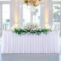Wish Care White Table Clothes for Rectangle Tables 6ft, Wrinkle Resistant Fitted Table Cloth with Pleated Ruffle Skirts for Banquet Wedding Baby Shower Folding Table by WishCare