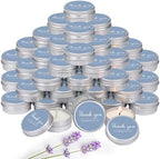 MTLEE 50 Pcs Haze Blue Wedding Thank You Candles Gifts for Guests, Bridal Shower Baby Shower Favors, 1 oz Mini Blue Lavender Scented Soy Wax Candles Tin Bulk for Birthday Aromatherapy Party Favors by MTLEE