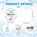 Vesici 25 Sets Baby Shower Favors for Guests Mini Handmade Footprint Scented Soap with Bottle Openers Keychains and Thank You Cards for Shower Gender Reveal Party Favors (It's A Boy) - Image 4