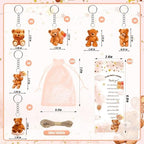 145 Pieces Baby Shower Favors for Guest Brown Teddy Bear Ballpoint Pens and Keychains Gifts Bulk Retractable Baby Shower Pens Gender Reveal Greeting Cards Souvenirs Prizes Party Favors - Image 3