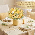 Tigeen 24 Bundles Peonies Artificial Flowers Faux Roses, Light Yellow - Image 3